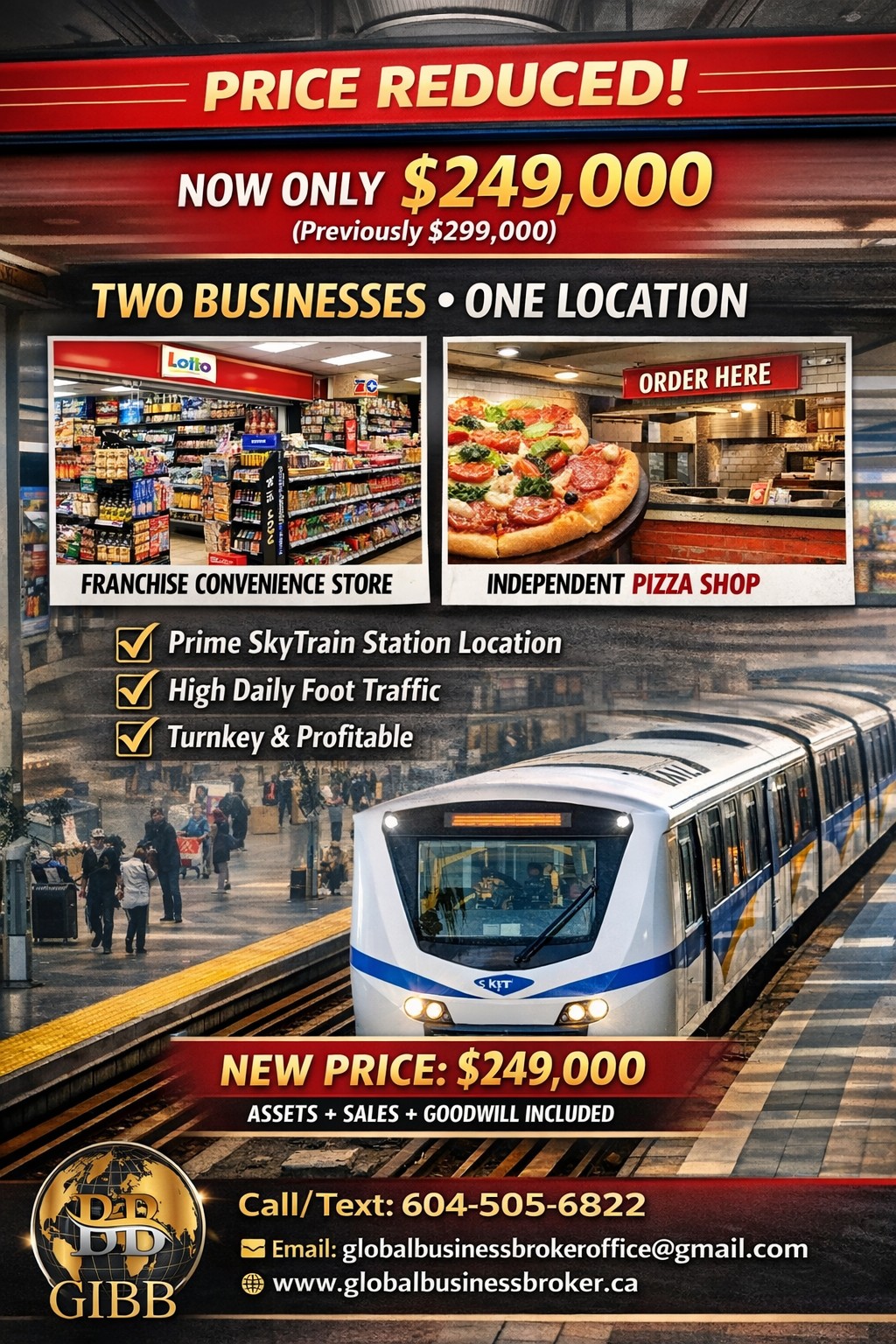PRICE DROP | SKYTRAIN STATION BUSINESS – VANCOUVER